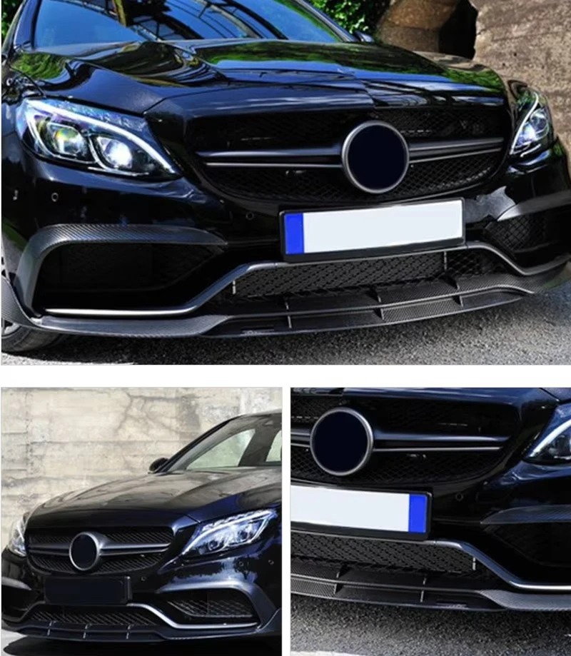 Carbon Fiber Material Front Lip Car Parts for Benz C Class W205 C63 B Style Front Lip 2014-2016